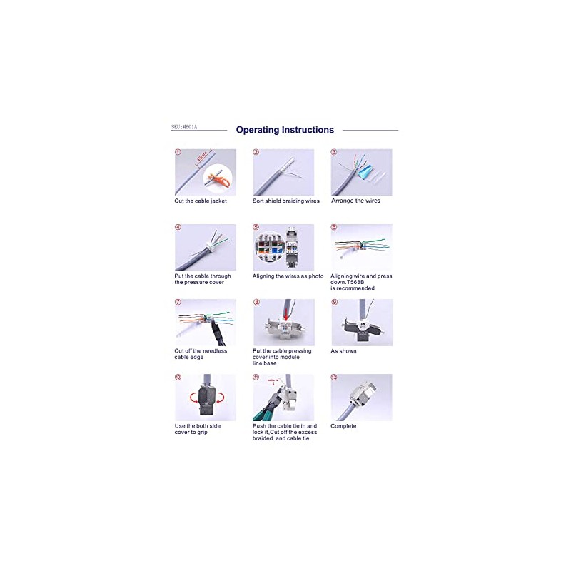 VCE Conectores RJ45 Módulo CAT6A para Cable de red CAT6A
