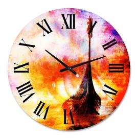 Designart 'Viking Boat With Dragon Arriving Out of The Mist' - 36 in. high, 36 In. Wide