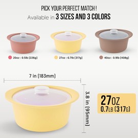 Firgi 27oz Platinum Silicone Microwave Steamer Pot with Lid – 100% Food-Grade Korean Silicone, BPA Free, Heat Resistant & Dishwasher Safe (Yellow)