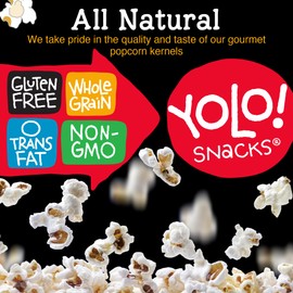 YOLO! Gourmet Virtually Hulless Popcorn Kernels, Premium White Butterfly Popping Corn, Non GMO, Gluten Free, Vegan, 32 Oz Resealable Bag (Pack of 1)