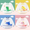 Children's Dinosaur Apron Outerwear - Summer Thin Breathable Waterproof Protective Bib for Dining Size 110/Digital Long Sleeve-Unicorn 3ea