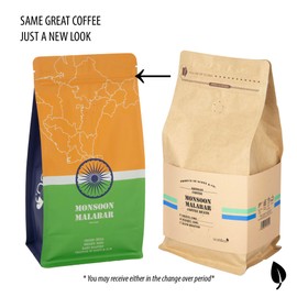 Monsoon Malabar Coffee Beans. Dark Roast Whole Coffee Beans, Single Origin. 500g