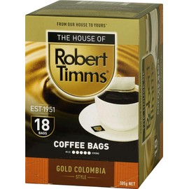 The House of Robert Timms Gold Colombia Coffee Bags (18 Piece Pack)
