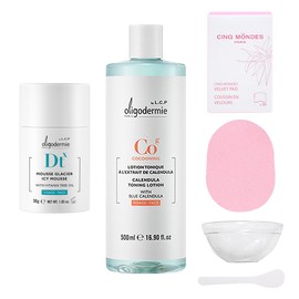 Oligodermy Icymousse 30g+Calendula Toner 500ml+Sank Monde cotton pads 30+pack tool / 올리고더미 아이시무스 30g+카렌듈라 토너 500ml+생크몽드 화장솜 30매+팩도구
