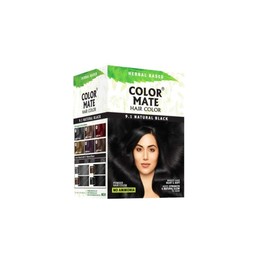 Color Mate No Ammonia Hair Color (10 Sachets of 15g each) Net 150g (9.1 Natural Black)