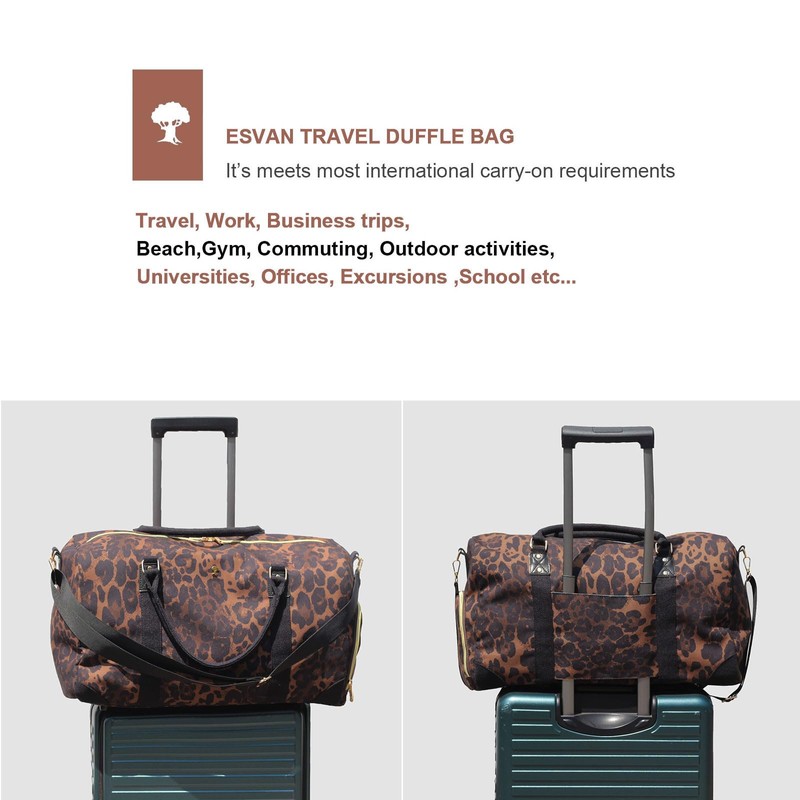 Travel Duffle Bag, Weekender Bag for Women with Shoe Compartment,