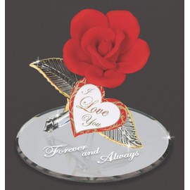 Glass Baron Red Rose Forever and Always Figurine