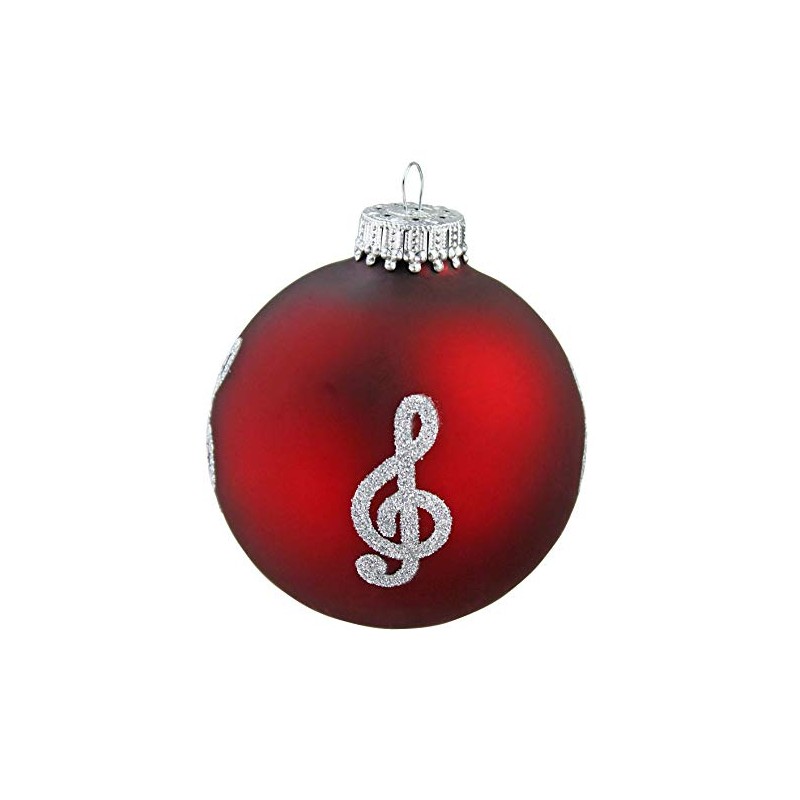 mugesh Christmas Bauble Treble Clef Bordeaux Red (7 cm)