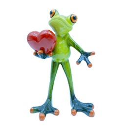 VVGIFTS Frog Figurines Decor Funny Cute Craft Resin Frog Sculpture Statue for Home Office Desk Tabletop Bathroom Decoration, Ornament Gift (Frog Holding Heart)