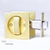 Dontay Keyed Pocket Door Lock,Flush Mount Recessed Knob,2-3/8 inch Backset,Square