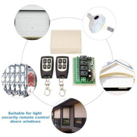 Riloer Radio Remote Control RF Switch 12 V 4CH Channel 433 MHz with Box 2 Transmitters