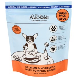 The Pets Table Air Dried Grain Free Dog Food for Dogs Large, Medium and Small | Puppy Dog Food, Adult Dog Food, Senior Dog Food | Salmon & Whitefish with Pumpkin 4.5 lbs / 72 oz Bag