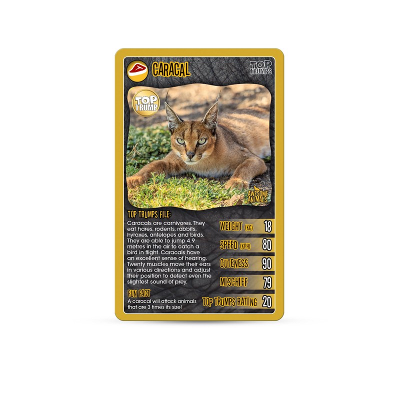 Awesome Animals Top Trumps Card Game, for 8 years to