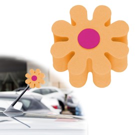 Hbxdeco Daisy Car Antenna Topper, Cute Daisy Flower EVA Antenna Ball for Vehicles, Funny Automotive Roof Toppers Decoration, Lovely Aerial Ball Mirror Dangler Car Accessories for Women Men (Orange)