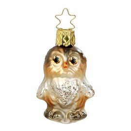 Inge-glas Christmas Tree Hanger, Owl Child in the Forest, Original Christmas Tree Decoration from Thuringia, Mouth-Blown, Hand-Painted