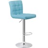 SEGAWE Set of 2 Adjustable Bar Stools PU Leather Modern