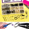 Swpeet 321Pcs Assorted Keychain Making Set with Pliers, 40Pcs Swivel