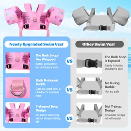 MoKo Swim Arm Band for Kids 20-30-40-50lbs, Clearance Toddler Swim Vest Cute Cartoon Swimming Wings Pool Floats Sleeve Children Water Sports Learning Swim Training Equipment, Pink Mermaid