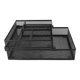2 Tier Paper Tray Double Layer Metal Mesh Paper Tray Detachable Multipurpose Paper Tray for Office Classroom