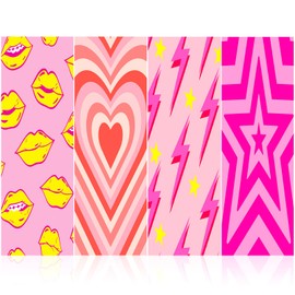 Saysurey 4 Pcs 36 x 12 Inches School Locker Magnetic Wallpaper Removable Magnetic Locker Accessory Kit Easy Install Decoration Sticker for Office University First Day of School Decor (Vibrant Style)