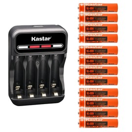 Kastar 12-Pack Battery and CMH4 Smart USB Charger Compatible with Panasonic KX-TG6412M KX-TG6413 KX-TG6413T KX-TG6421 KX-TG6422 KX-TG6423 KX-G6423T KX-TG6424 KX-TG6431M KX-TG6431T KX-TG6432M
