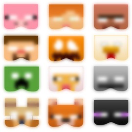 EDLMKM 12pcs Kids Paper Party Masks for Party Bag Fillers, Card Masks Costumes, Dress Up Cosplay Mask, for Boys Girls Masquerade Christmas Birthday Party Decorations