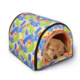 2-in-1 Pet Rainbow Striped House and Portable Sofa Non-Slip Dog Cat Igloo Bed Warm Lovely Pet House Gift for Pets (Stripe)