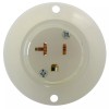 AC WORKS® 20A 125V NEMA 5-20R 3-Prong White/Clear Flanged Outlet