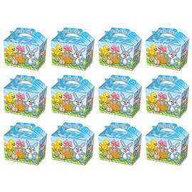 Anila's Complete Easter Themed 12 Party Bags, Fillers & Favours- 12 Easter themed Food Boxes (Lunch Boxes). (Ideal for Children Aged 3-8)