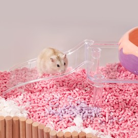 tafit Hamster Ladder Bridge - Waterproof Plastic Climbing Toy, Multi-Color Play & Decor for Hamsters, Gerbils, Mice, and Small Animals (Yellow, 7.48")