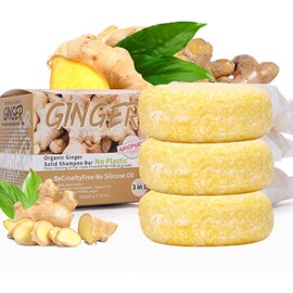 3PCS Ginger Hair Regrowth Shampoo Bar, Organic Shampoo For Hair Loss