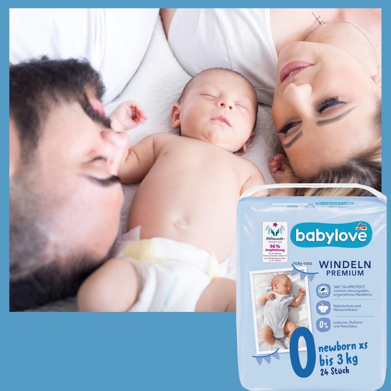 babylove Nappies Premium Extra Soft Size XS, Newborn up to