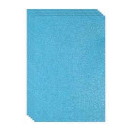 PATIKIL Light Blue Shiny EVA Glitter Foam Sheet 11.8 x 7.9 Inch 2mm Thick Sparkle EVA Glitter Felt for Crafts DIY Project, 5 Pcs