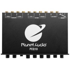 Planet Audio PEQ10 Car Equalizer - 4 Band, Pre-Amp, Half Din, Subwoofer Output with Adjustable Filter, Fixed Bands, Remote Sub Control, DPS Processor