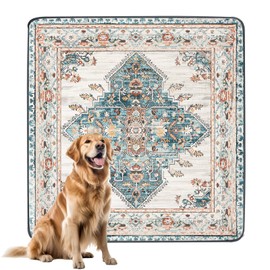 SCLOSE Extra Large Washable Pee Pads for Dogs, 72" x 72" Reusable Puppy Pads, Super Absorbent Dog Pee Pads, Waterproof Bed Pads, Dog Playpen Mat, Whelping Pad, Dog Crate Pad, Rugs, Blue Medallion