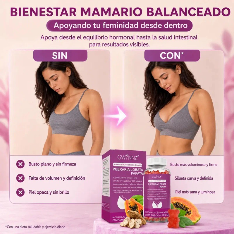 Gwynne Puro Natural Aumento Mamas Lifting Glúteos Pueraria Mirifica 1000mg
