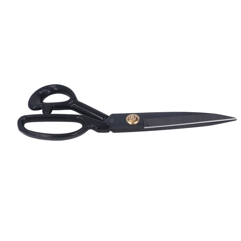 Sewing Scissors 10in Black High Manganese Steel Iron Ergonomic Curved