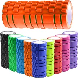 Sports Fitness Yoga Massage Tool Foam Roller Pilates Physio Exercise, Muscle Body Massager Trigger Point Rollers Massage Roller for Legs, Back and Arms Pilates & Runners (Orange)