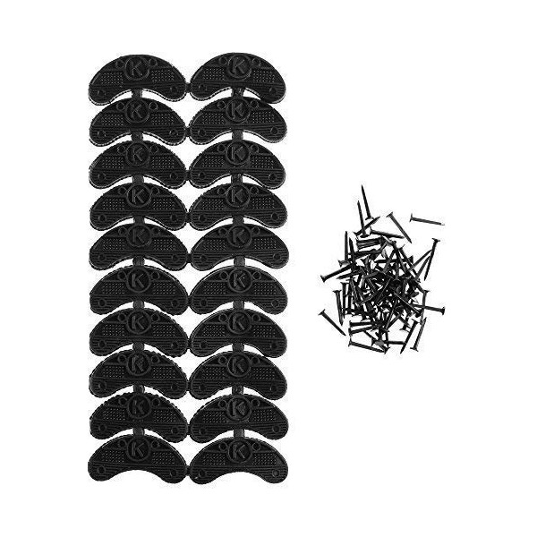 Generic BCP Black Aps Tips Sole Hlacement with Nails, 11 Piece Set, 10 Count