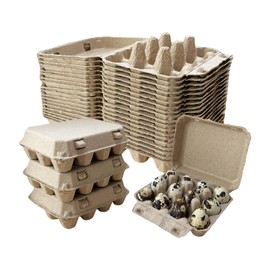 Homvik Paper Pulp Egg Cartons, 20 Pack Reusable Dozen Farm Fresh Egg Storage Containers for Kitchen and Refrigerator (Quail Box)