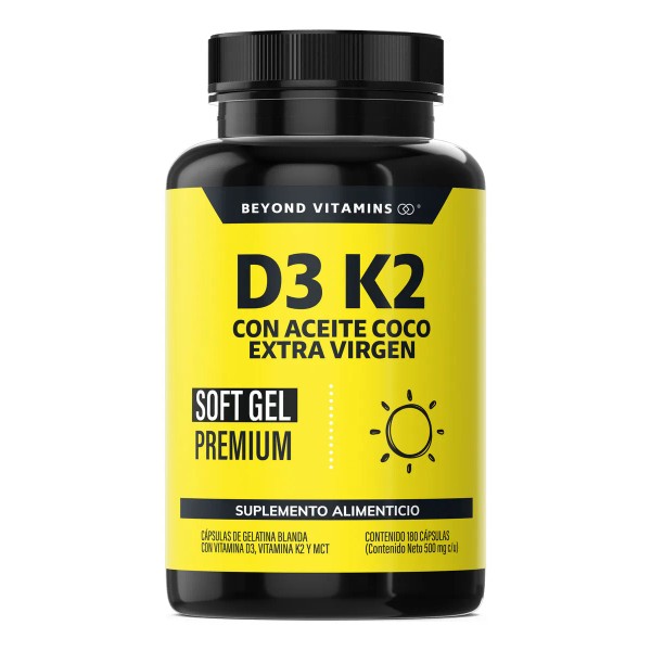Vitamina D3 Vitamina K2 con Aceite de Coco Extra Virgen