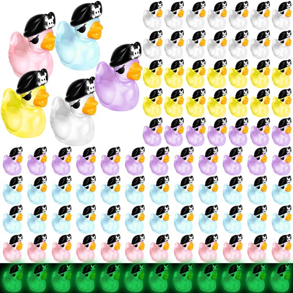 WinnerWhy WinnerWhy 100 Pcs Mini Pirate Resin Duck Halloween Pirate