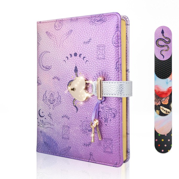 VICTORIA'S JOURNALS Heart Shaped Lock Diary, Designer Printed Leatherette Thicken