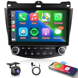 for Honda Accord 7th 2003-2007 Android Car Radio Stereo with Wireless Carplay/Android Auto 10.1" Touchscreen Autoradio Support WiFi GPS Navigation Backup Camera Bluetooth FM/RDS SWC