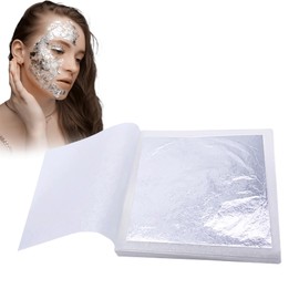 10PCS Silver Leaf Sheets Silver Silver Leaf Edible Edible Silver Leaf 6x6cm Square Used for Masks Furniture Paintings Statues DIY Decorations Baking Cakes Desserts for Birthday Party Decoration