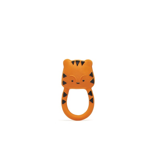 Lanco 8424678904484 Nalu the Tiger Teether 100% Natural Rubber Orange
