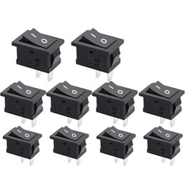 12V Rocker Switch On/Off 2 Pin 2 Position SPST Car Auto Boat Rocker Toggle Switch AC 6A/250V 10A/125V KCD1-101 10 Pcs