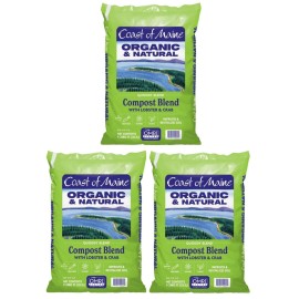 Coast of Maine, Organic Lobster Compost Soil Conditioner, 1 cf, 3 Pack