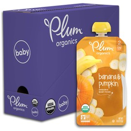 Plum Organics Stage 2 Organic Baby Food, Banana & Pumpkin, 4 Ounce Pouch (Pack of 6)