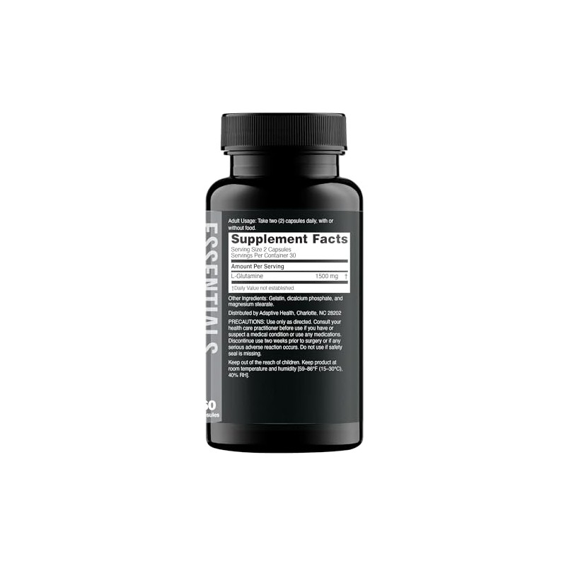 Nugenix L-glutamina Essentials, 1500 mg, aminoácido L-glutamina 100% vegetal, síntesis
